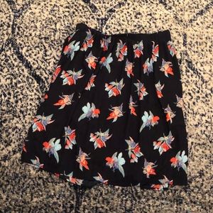 Ava & Viv Navy Floral Skirt with Pleats